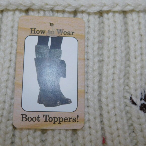 Bearpaw Cream Knit Boot Toppers New Unused - Picture 2 of 7